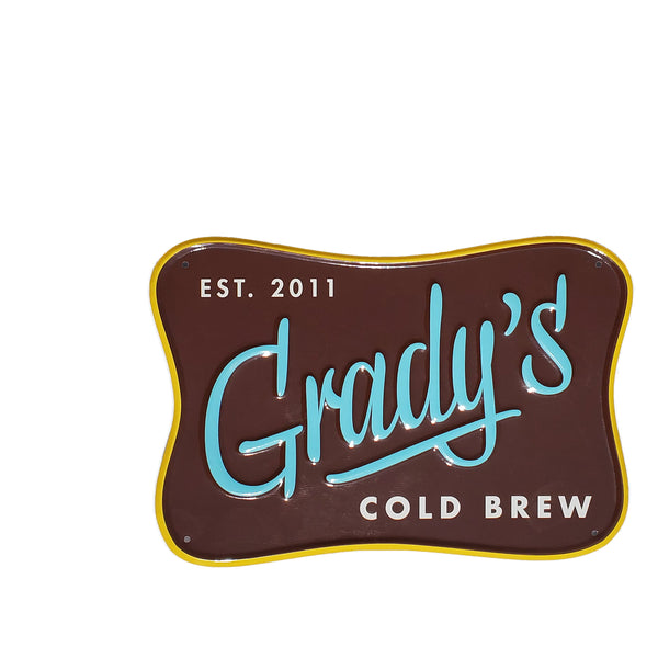 Grady's Tin Tacker Sign - Grady's Cold Brew