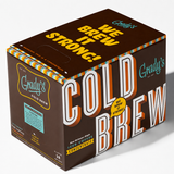 Angled top and side view of Grady's Cold Brew New Orleans-Style Iced Coffee Concentrate 5-liter bag-in-box package with 28 servings.