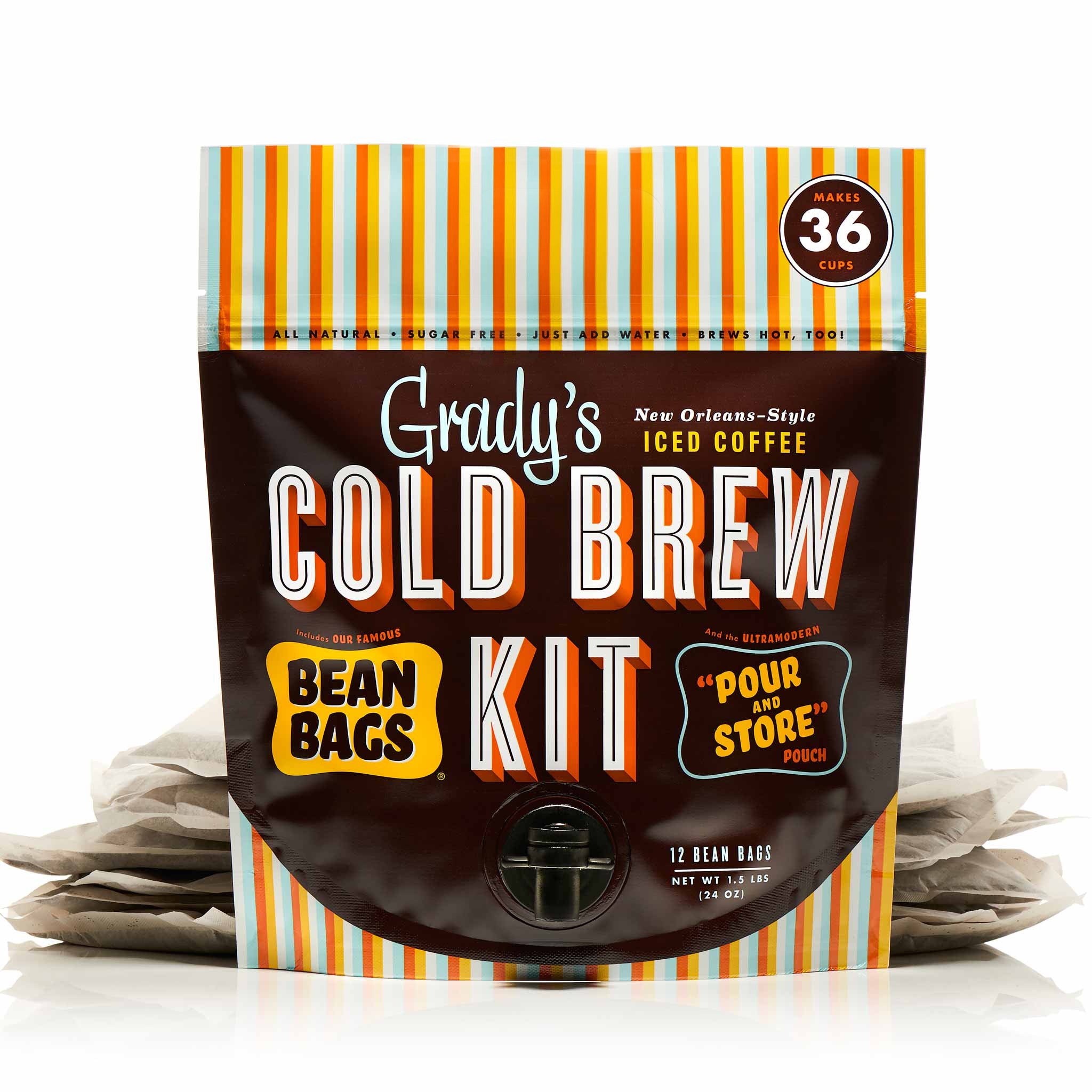 Partners Coffee Cold Brew Bags - Rockaway Blend Medium Roast (12oz, 4 Pack)